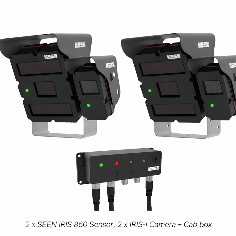 Advanced AI-driven pedestrian detection system (2 x sensor , 2 x camera & weather shield, 1 x Cab Box)